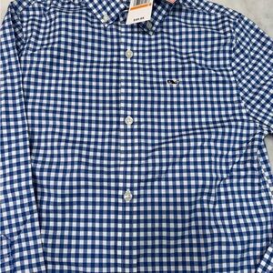 Vineyard Vines Boy’s Performance Gingham Check Button Down Shirt